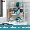 Kệ Đựng Chén Đĩa Ráo Nước Đặt Bàn Đa Năng | Có Khay Hứng Nước Sạch Sẽ Giúp Bếp Gọn Gàng Hơn | Nanjie - gia dụng plus