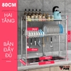 Giá INOX 304 Úp Bát Đĩa Đa Chức Năng Đặt Trên Bồn Rửa Thông Minh (Một Tầng & Hai Tầng) | Nanjie - gia dụng plus