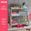 Giá INOX 304 Úp Bát Đĩa Đa Chức Năng Đặt Trên Bồn Rửa Thông Minh (Một Tầng & Hai Tầng) | Nanjie - gia dụng plus