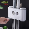 Bộ Gồm Nhả Kem Đánh Răng Tự Động, Giá Treo Bàn Chải Đánh Răng & Kệ Phòng Tắm Dán Tường |  Kèm Cốc Nhựa ABS Cao Cấp | ASWEI - gia dụng plus