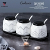Bộ Hộp Đựng Gia Vị Sứ Cao Cấp & Sang Trọng Cho Nhà Bếp | Thiết Kế Hình Kim Cương, Phong Cách Bắc Âu - QianHuiju - gia dụng plus