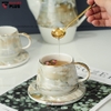 Bộ Ấm Trà Đá Cẩm Thạch Thanh Lịch | Kèm Ly, Tách & Kệ Mạ Vàng Cao Cấp | Quà Tết, Quà Cưới, Quà Tân Gia Ý Nghĩa - gia dụng plus