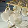 Bộ Ấm Trà Đá Cẩm Thạch Thanh Lịch | Kèm Ly, Tách & Kệ Mạ Vàng Cao Cấp | Quà Tết, Quà Cưới, Quà Tân Gia Ý Nghĩa - gia dụng plus