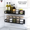 Kệ đựng gia vị inox + sơn tĩnh điện dán tường cho phòng bếp đa năng - không cần bắt vít, đục lỗ ảnh 3