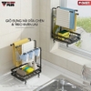 Giỏ Đựng Đồ Rửa Chén Kèm Thanh Treo Khăn Lau Bếp Dán Tường Bằng Thép Carbon / Sơn Tĩnh Điện Không Gỉ Cao Cấp | Gia Dụng ảnh 1