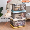 Hộp Nhựa Đựng Đồ Lớn, Trong Suốt 50L, Có Nắp & Bánh Xe Cao Cấp Đựng Đồ Chơi, Quần Áo, Để Sau Xe Ô tô ảnh 4