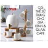 Bộ Chum Đựng Nước Sứ Có Vòi 3 Lít Kèm Kệ Gỗ & 6 Cốc Sứ Màu Trắng Cao Cấp ảnh 7