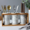 🔴OUTLET | Kệ đựng ống đũa bằng gốm sứ - kệ gỗ, có đĩa hứng nước sạch sẽ phong cách Bắc Âu ảnh 8