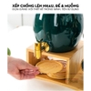 Bộ Chum Đựng Nước Kèm Tách Bằng Gốm Sứ & Kệ Gỗ Sang Trọng | Màu Xanh Ngọc Lục Bảo Cao Cấp ảnh 7