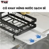 Giỏ Đựng Đồ Rửa Chén Kèm Thanh Treo Khăn Lau Bếp Dán Tường Bằng Thép Carbon / Sơn Tĩnh Điện Không Gỉ Cao Cấp | NANJIE - gia dụng plus