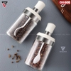 Lọ Đựng Gia Vị Muỗng Nắp Thuỷ Tinh Borosilicate (Màu Trắng) Có Nắp Viền INOX 304 | KUAKE - gia dụng plus