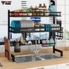 Kệ Đựng Chén Đĩa Ráo Nước Trên Bồn Rửa Chén Đa Năng Bằng Thép Carbon / Sơn Tĩnh Điện Cao Cấp - NANJIE - gia dụng plus