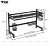 Kệ Đựng Chén Đĩa Ráo Nước Trên Bồn Rửa Chén Đa Năng Bằng Thép Carbon / Sơn Tĩnh Điện Cao Cấp - NANJIE - gia dụng plus