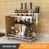 Kệ Để Gia Vị, Chai Lọ Inox 304 Cao Cấp Đặt Bàn Kèm Phụ Kiện Đa Năng (2 Tầng & 3 Tầng) LAZYDO (TG-0213) - gia dụng plus