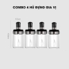 Lọ Đựng Gia Vị Muỗng Nắp Thuỷ Tinh Borosilicate (Màu Trắng) Có Nắp Viền INOX 304 | KUAKE - gia dụng plus