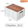 Hộp đựng đồ gấp gọn nắp gỗ MDF cao cấp cho cắm trại, đồ dùng, sách vở, quần áo phong cách cổ điển ảnh 10