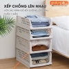 Hộp chia tủ quần áo thành nhiều ngăn nhựa PP LAZYDO, dạng ngăn kéo tiện lợi, gấp gọn giúp tủ gọn gàng hơn (LZ-0528) ảnh 8