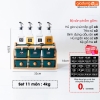 🔴OUTLET | Bộ Hộp Đựng Gia Vị Gốm Sứ Xanh Ngọc Lục Bảo | Kèm Kệ Gỗ & Bình Đựng Dầu Thuỷ Tinh Cao Cấp ảnh 12