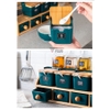 🔴OUTLET | Bộ Hộp Đựng Gia Vị Gốm Sứ Xanh Ngọc Lục Bảo | Kèm Kệ Gỗ & Bình Đựng Dầu Thuỷ Tinh Cao Cấp ảnh 9