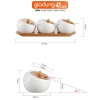 Bộ Hũ Đựng Gia Vị Nghiêng 20 Độ Nắp Gỗ | Hũ Gia Vị Kèm Khay Gỗ Tre & Thìa Sứ Phong Cách Nhật Bản ảnh 7