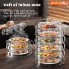 Lồng bàn giữ nhiệt đa năng 360 độ nhựa PET có nhiều tầng giúp chống bụi & côn trùng - bảo quản đồ ăn cho mùa Đông & Tết ảnh 5