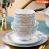 🔴OUTLET | Bộ chén bát sứ TAM HOA (Three Flowers) cao cấp nhập khẩu - Set 10 người ăn gồm chén, bát, đĩa, tô, nồi, muỗng, ảnh 9