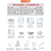 🔴OUTLET | Bộ chén bát sứ BÁCH HỢP (Lily Flowers) cao cấp nhập khẩu - Set 10 người ăn gồm chén, bát, đĩa, tô, nồi, muỗng, ảnh 11