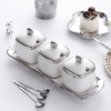 🔴OUTLET | Bộ hũ đựng gia vị gốm sứ (kèm khay sứ) sang trọng phong cách Bắc Âu ảnh 2