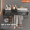 Giá Treo Khăn Phòng Tắm Tích Hợp Giỏ Đựng Đồ Nhôm Dính Tường Chắc Chắn Cao Cấp LAZYDO (LZ-0732) ảnh 7