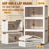 🔴OUTLET | Tủ Đựng Quần Áo, Đồ Chơi, Sách Vở Đa Năng Gập Gọn, Có Bánh Xe Lớn - LAZYDO (LZ-0545) ảnh 11