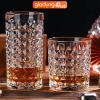 Video Cốc Uống Họa Tiết Kim Cương Phong Cách Retro | Ly Thủy Tinh Uống Nước Uống Cocktail Hiện Đại
