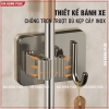 Kẹp giữ chổi, cây lau nhà dán tường 2in1 kèm móc treo bằng inox 304 chống gỉ, siêu chắc và chịu lực ảnh 4