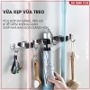 Thanh kẹp cây lau nhà & móc treo dán tường tích hợp 2in1 đa năng, kẹp chổi inox 304 ERMO (LZ0711) ảnh 3
