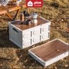 Video Bàn camping gấp gọn kết hợp hộp đựng đồ đa năng bằng nhựa, nắp gỗ MDF để đi cắm trại, dã ngoại, picnic LAZYDO (LZ-0524)