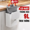 Video Thùng rác treo tủ bếp 9L, thùng rác nắp lật nắp đậy thông minh đậy kín bằng nhựa PP cao cấp (có ruột & quai xách) Lazydo