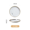 🔴OUTLET | Chén chấm, chán ăn cơm, tô bát & đĩa sứ màu trắng vân đá viền vàng sang trọng phong cách Bắc Âu ảnh 11