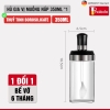 Lọ đựng gia vị thuỷ tinh borosilicate muỗng liền nắp thông minh viền inox 304, 220ml & 350ml PHALEDO ảnh 12