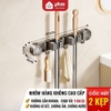 Thanh kẹp cây lau nhà & móc treo dán tường tích hợp 2in1 đa năng, kẹp chổi inox 304 ERMO (LZ0711) ảnh 10