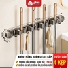 Thanh kẹp cây lau nhà & móc treo dán tường tích hợp 2in1 đa năng, kẹp chổi inox 304 ERMO (LZ0711) ảnh 12