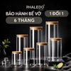 Video Lọ Thuỷ Tinh Có Nắp Gỗ Tre Borosilicate Chịu Nhiệt, Không Chứa Chì Cao Cấp PHALEDO (PL-0360)