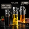 Bình đựng dầu ăn thuỷ tinh borosilicate có vòi & tay cầm inox 304, nắp đậy kín nhựa ABS đựng gia vị đa năng Phaledo - gia dụng plus