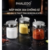 Video Hũ đựng gia vị thuỷ tinh borosilicate đa năng, nắp đậy inox 304 thông minh - Tặng kèm muỗng Phaledo P-0328