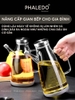 Bình  thuỷ tinh đựng dầu ăn, nước mắm dung tích lớn 1000ML cao cấp, nắp đậy kín bằng inox 304 & tay cầm PHALEDO P-0320 ảnh 3