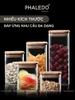 Lọ Thuỷ Tinh Có Nắp Gỗ Tre Borosilicate Chịu Nhiệt, Không Chứa Chì Cao Cấp PHALEDO - Nắp Vuông (PL-0372) ảnh 6