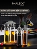 Bình đựng dầu ăn thuỷ tinh borosilicate có vòi & tay cầm inox 304, nắp đậy kín nhựa ABS đựng gia vị đa năng Phaledo - gia dụng plus