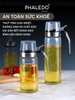 Bình đựng dầu ăn thuỷ tinh borosilicate có vòi & tay cầm inox 304, nắp đậy kín nhựa ABS đựng gia vị đa năng Phaledo - gia dụng plus
