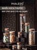 Hũ Thuỷ Tinh Có Nắp Xoắn Gỗ Keo Đựng Đồ Đa Năng Như Trà, Cafe, Đồ Ăn... Cho Gia Đình Decor Sang Trọng PHALEDO (P-0362) ảnh 9