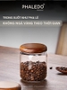 Lọ Thuỷ Tinh Có Nắp Gỗ Bo Tròn Với Chất Liệu Thuỷ Tinh Borosilicate Chịu Nhiệt, Không Chứa Chì Cao Cấp PHALEDO (P-0363) ảnh 7