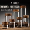 Hũ Thuỷ Tinh Có Nắp Xoắn Gỗ Keo Đựng Đồ Đa Năng Như Trà, Cafe, Đồ Ăn... Cho Gia Đình Decor Sang Trọng PHALEDO (P-0362) ảnh 10