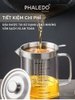 Ca Lọc Dầu Ăn Thuỷ Tinh Borosilicate, Bình Lọc Dầu Ăn Nắp Inox 304 Cao Cấp Dung Tích Lớn (800ML, 1000ML, 1300ML) PHALEDO ảnh 3